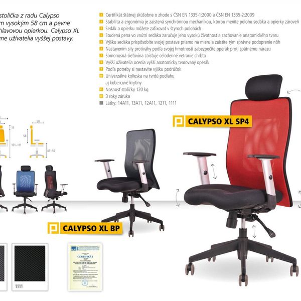 OFFICE PRO -  OFFICE PRO Kancelárska stolička CALYPSO XL BP modrá