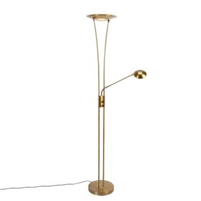 Stojatá lampa bronzová vrátane LED s čítacím ramenom - Ibiza