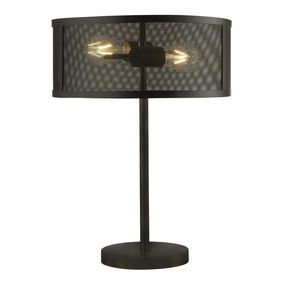 Searchlight EU2822-2BK - Stolná lampa FISHNET 2xE27/60W/230V čierna