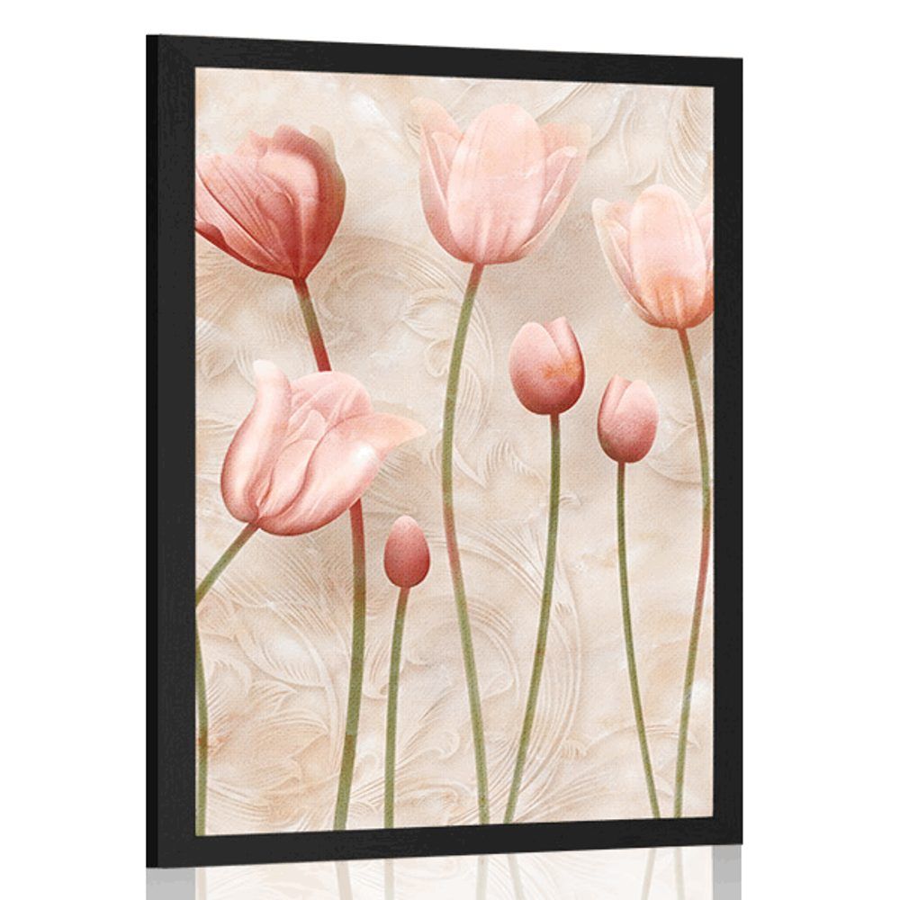 Plagát staroružové tulipány - 40x60 white