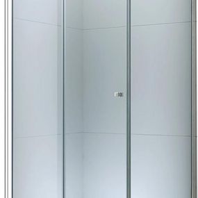 MEXEN/S - Sprchovací kút zalamovací Lima 80x80 cm, sklo číre, chróm + vanička 856-080-080-00-00-4010