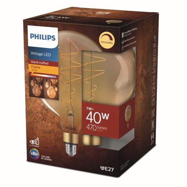 Philips 8719514313781 LED žiarovka E27 7W/40W 470lm 1800K G200 GOLD stmievateľná