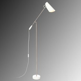 Northern Birdy stojaca retro lampa, biela, Obývacia izba / jedáleň, hliník, oceľ, E27, 60W, K: 133cm