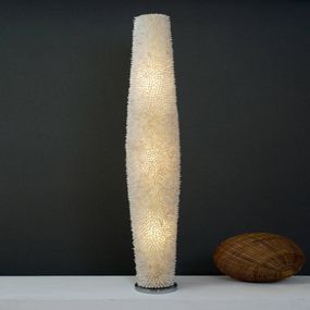 Holländer Stojaca lampa Sirena Bianco, Obývacia izba / jedáleň, sklolaminát, mušle, kov, E27, 40W, K: 154cm