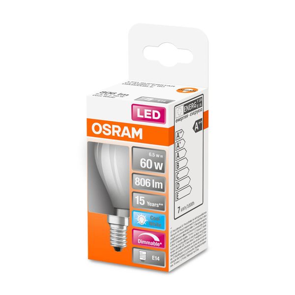 OSRAM LED kvapková E14 6, 5W 827 stmievateľná, E14, 6.5W, Energialuokka: E, P: 7.8 cm