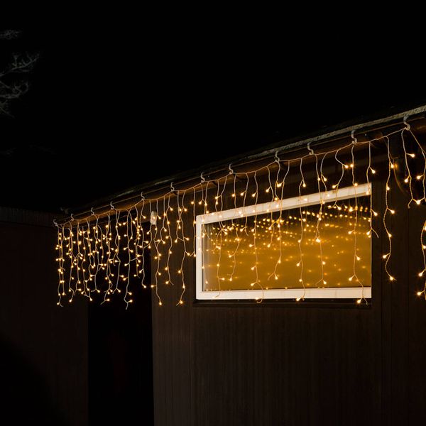 Konstsmide Christmas LED záves mrznúci dážď, teplá biela, priehľ. 5 m, plast, Energialuokka: E, P: 507 cm, K: 70cm