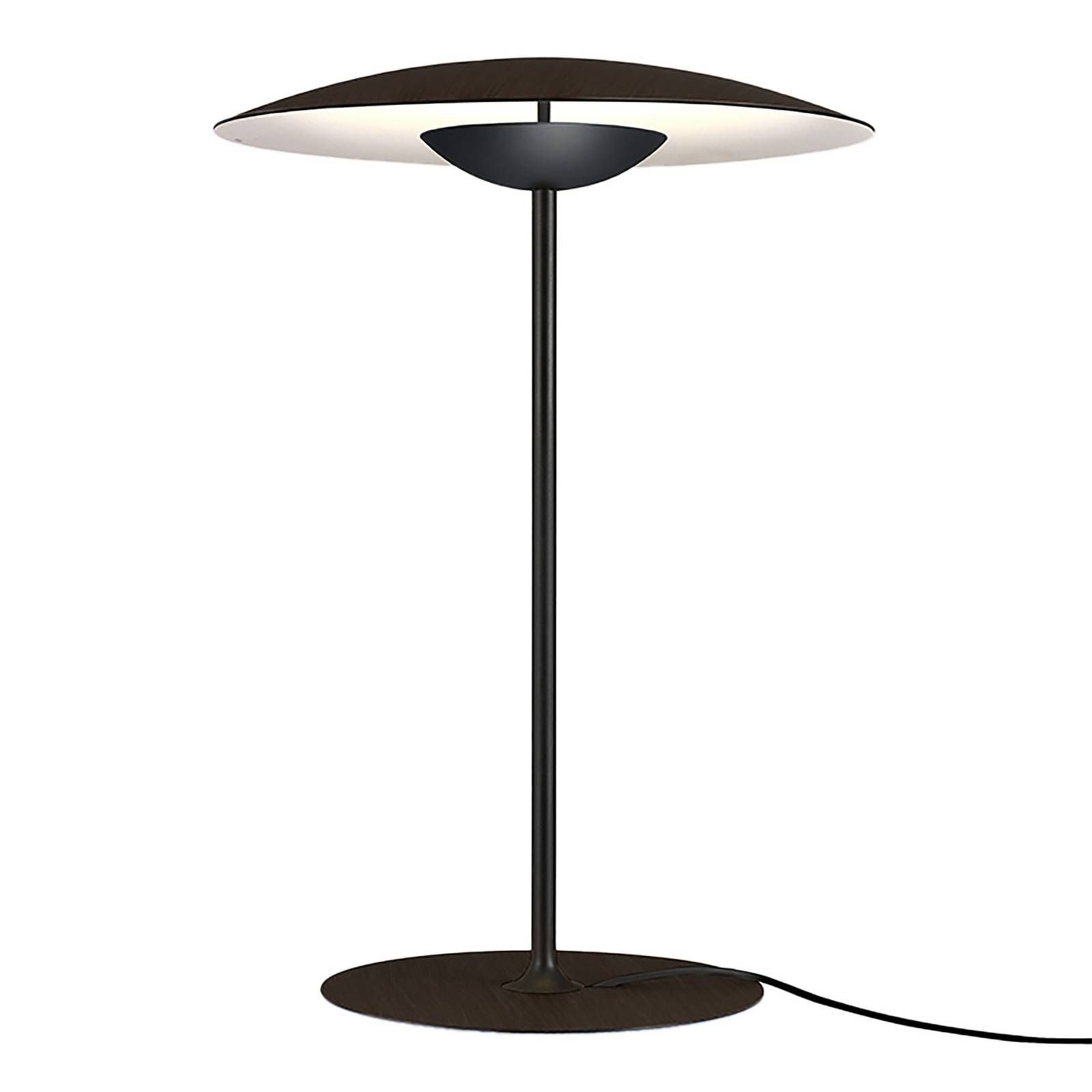 Marset MARSET Ginger S LED lampa Ø 32 cm wenge/biela, Obývacia izba / jedáleň, drevo lisované, hliník, 8.2W, K: 46.5cm