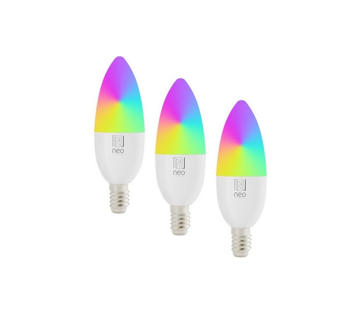 Immax NEO 07716CDO -SADA 3xLED RGB Stmievateľná žiarovka E14/6W/230V Wi-Fi Tuya+DO