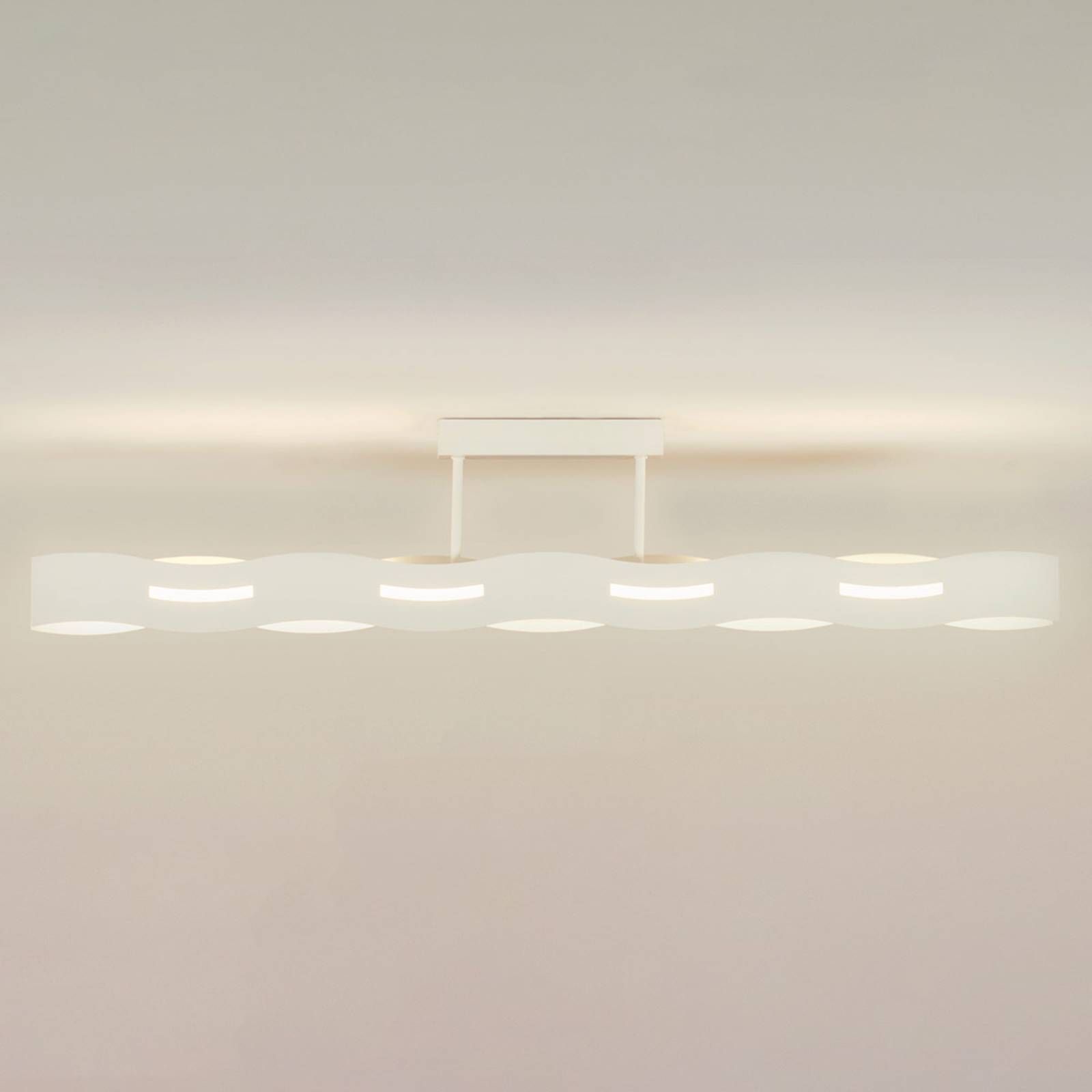 Eco-Light Stropné LED svietidlo Wave, biele, Obývacia izba / jedáleň, kov, 35W, P: 101 cm, L: 6 cm, K: 20cm