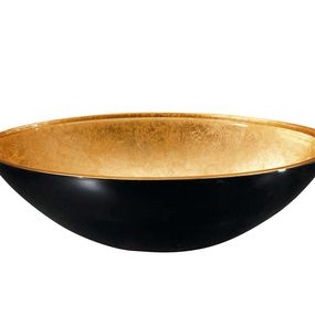 Murano Black-Gold sklenené umývadlo 40x14 cm zlatá/čierna