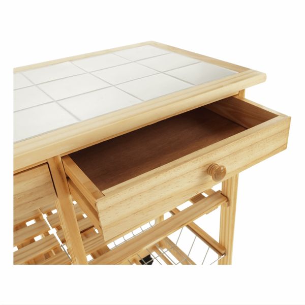 Servírovací stolík na kolieskach Lumber - prírodná