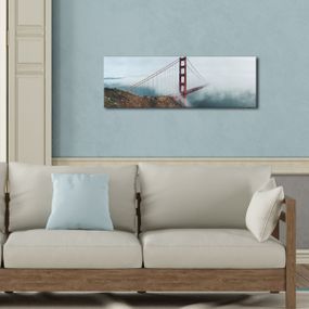 Obraz s LED osvetlením GOLDEN GATE V MLHE 64 30 x 90 cm