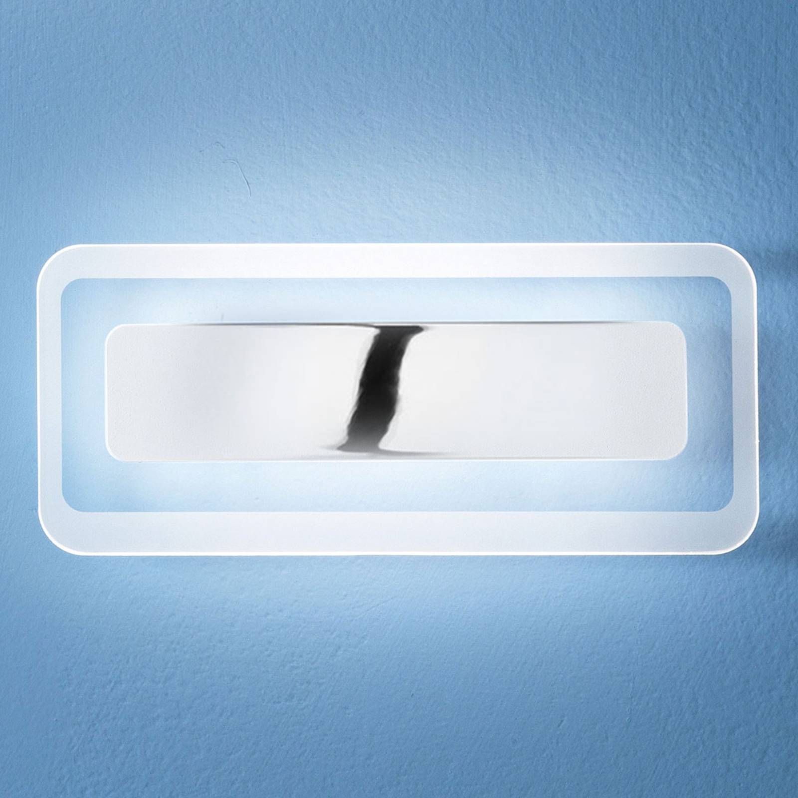 Linea Light Nástenné LED svietidlo Antille chróm 31, 4 cm, Obývacia izba / jedáleň, sklo, železo, 14W, L: 31.4 cm, K: 13.5cm