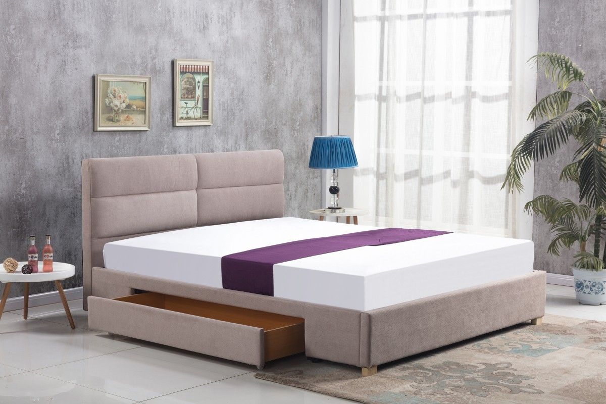 Čalúnená posteľ Merida 160x200 dvojlôžko - béžová