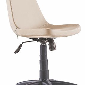 Otočná kancelárska stolička na kolieskach comfy - krémová