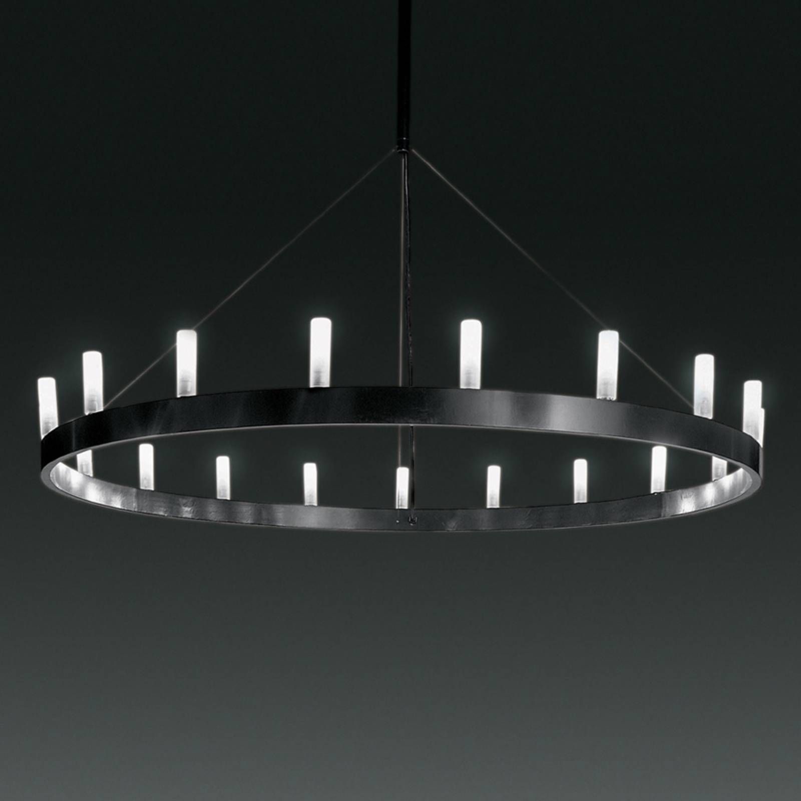 Fontana Arte Chandelier – visiaci luster, čierny, kov, borokremičité sklo, E14, 40W