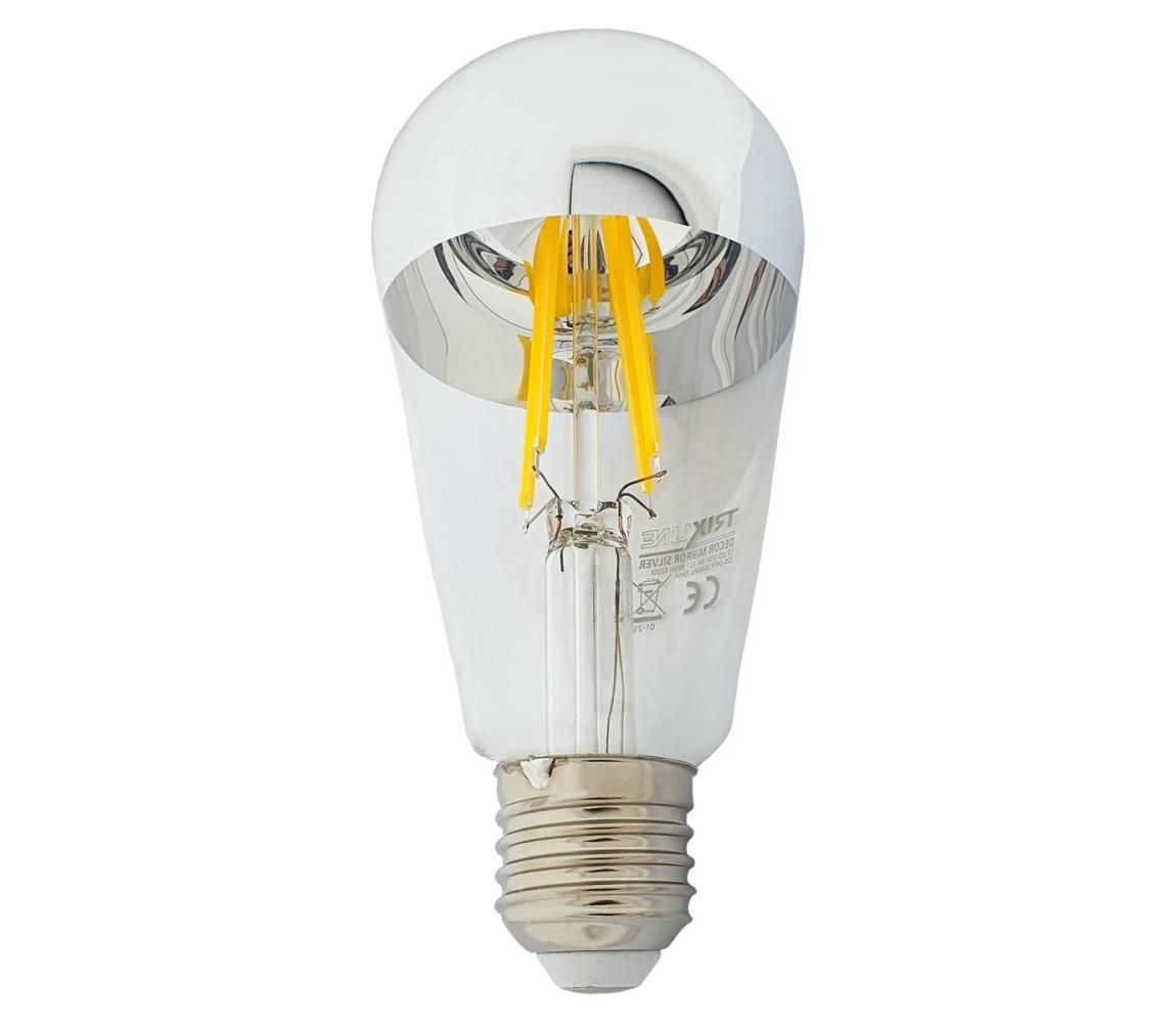 LED Žiarovka so zrkadlovým vrchlíkom DECOR MIRROR ST64 E27/8W/230V 4200K strieborná