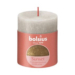 Bolsius Rustikálna sviečka 8cm BOLSIUS šedo zlatá