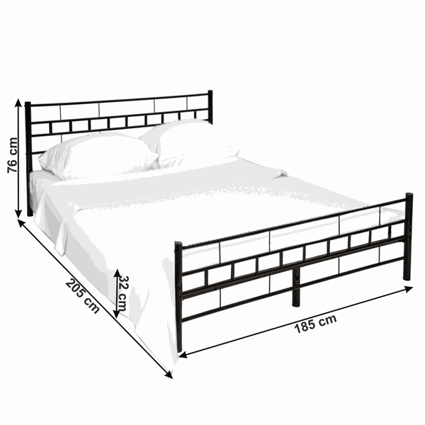 Posteľ, čierna, 180x200, TAJGI
