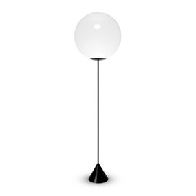 Tom Dixon Globe Cone stojacia LED lampa Ø 50 cm, Obývacia izba / jedáleň, polykarbonát, kov, uhlík, 6W, K: 180cm