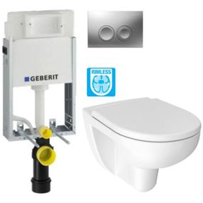 GEBERIT KOMBIFIXBasic vr. matného tlačidla DELTA 25 + WC JIKA LYRA PLUS RIMLESS + SEDADLO duraplastu 110.100.00.1 21MA LY1