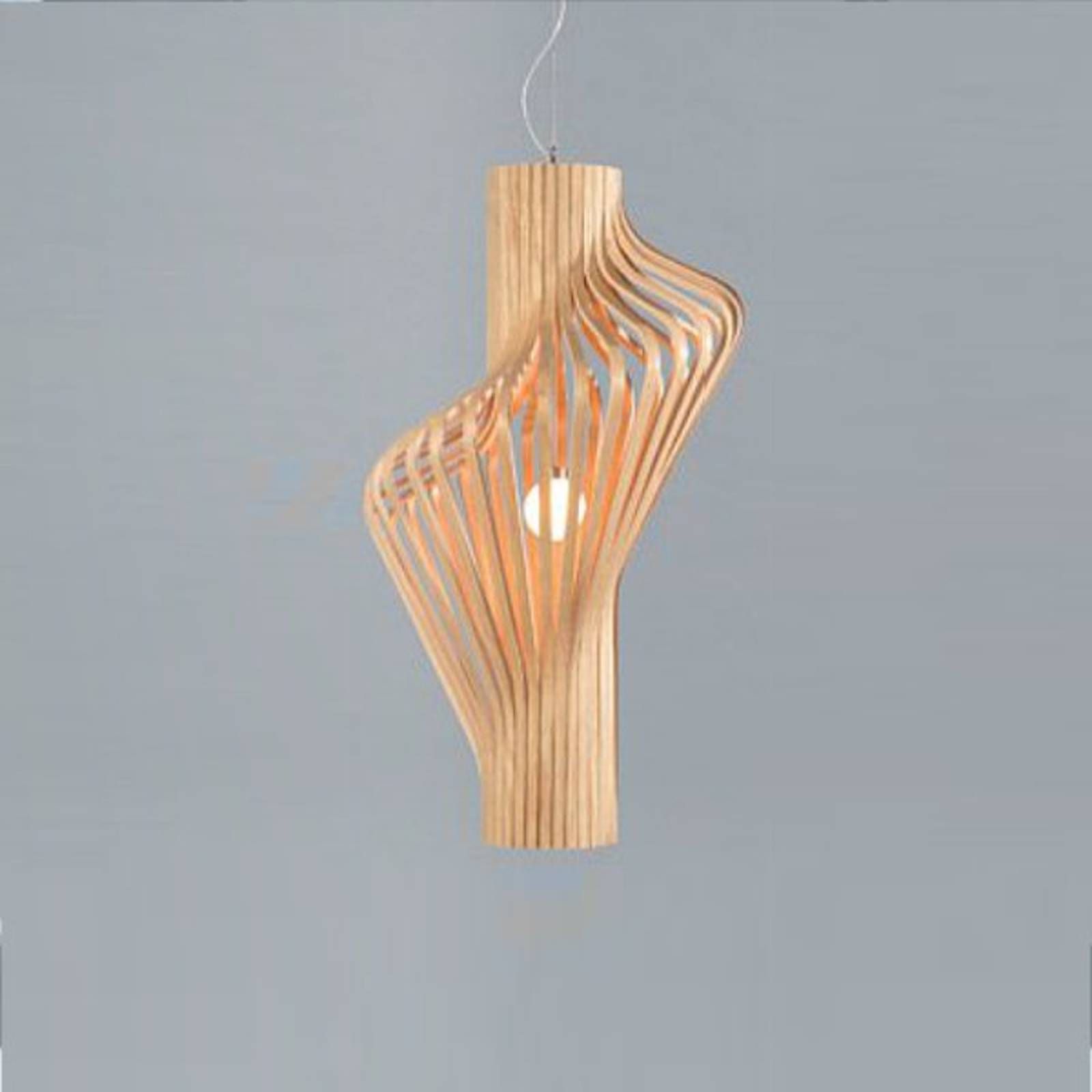 Northern Diva – dizajnérska závesná lampa z duba, Obývacia izba / jedáleň, drevo, kov, G9, 60W, Energialuokka: G, K: 80cm