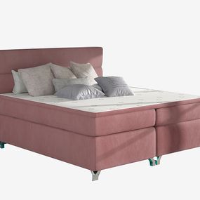 Čalúnená manželská posteľ s úložným priestorom Avellino 160 - ružová