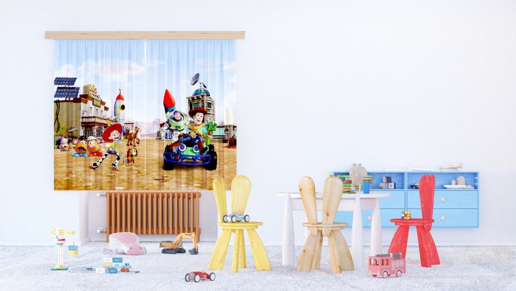 FCS XL 4381 AG Design textilný foto záves detský delený obrazový Disney - Toy Story FCSXL 4381, veľkosť 180 x 160 cm