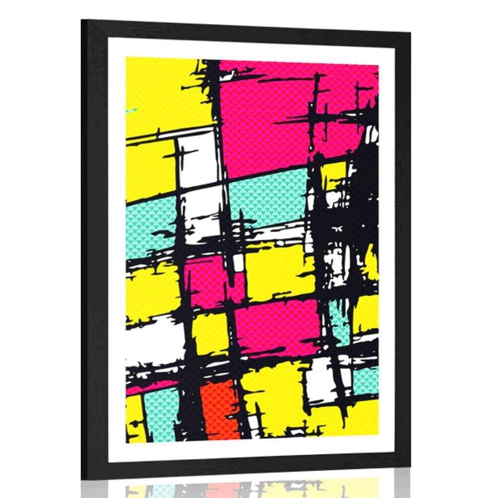 Plagát s paspartou štýlový pop-art - 30x45 black