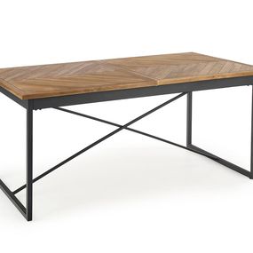 Rozkladací jedálenský stôl Alvaro - dub medový / čierna