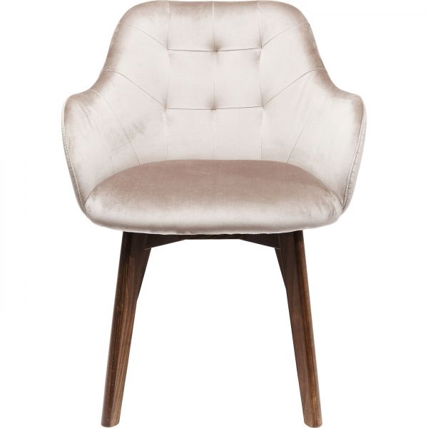 KARE Design Sametová čalouněná židle s područkami Lady
