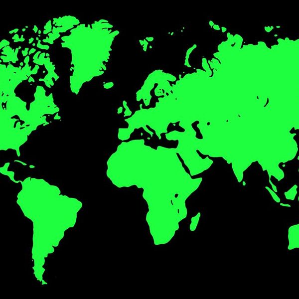 Obraz na korku zelená mapa na čiernom pozadí