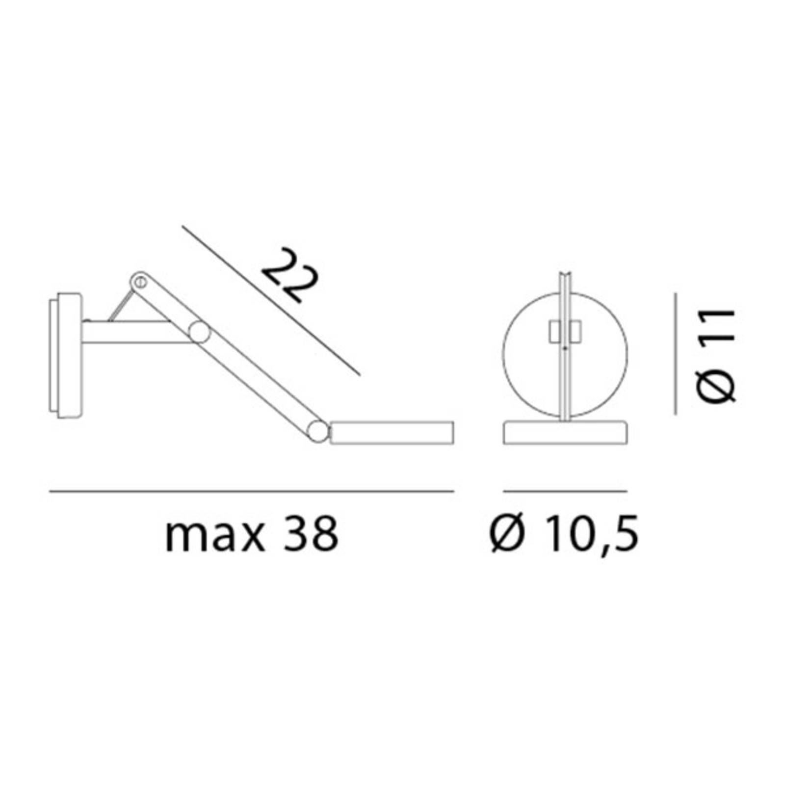 Rotaliana String W0 DTW nástenné svetlo Ag čierna, Obývacia izba / jedáleň, hliník, polykarbonát, textil, 9W