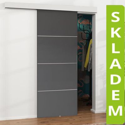 VILEN DOOR Posuvné dveře na stěnu MALIBU PLUS Garnýž Bílá (SM) 197 cm