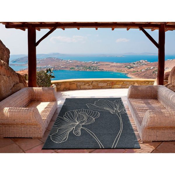 Antracitovosivý vonkajší koberec 76x150 cm Velvet Gris – Universal