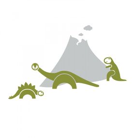 Pieris design Dinosaury so sopkou - detské nálepky na stenu zlatá