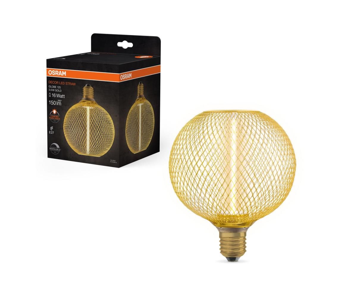 LED Stmievateľná žiarovka DECOR  FILAMENT G125 E27/3,5W/230V 1800K zlatá - Osram