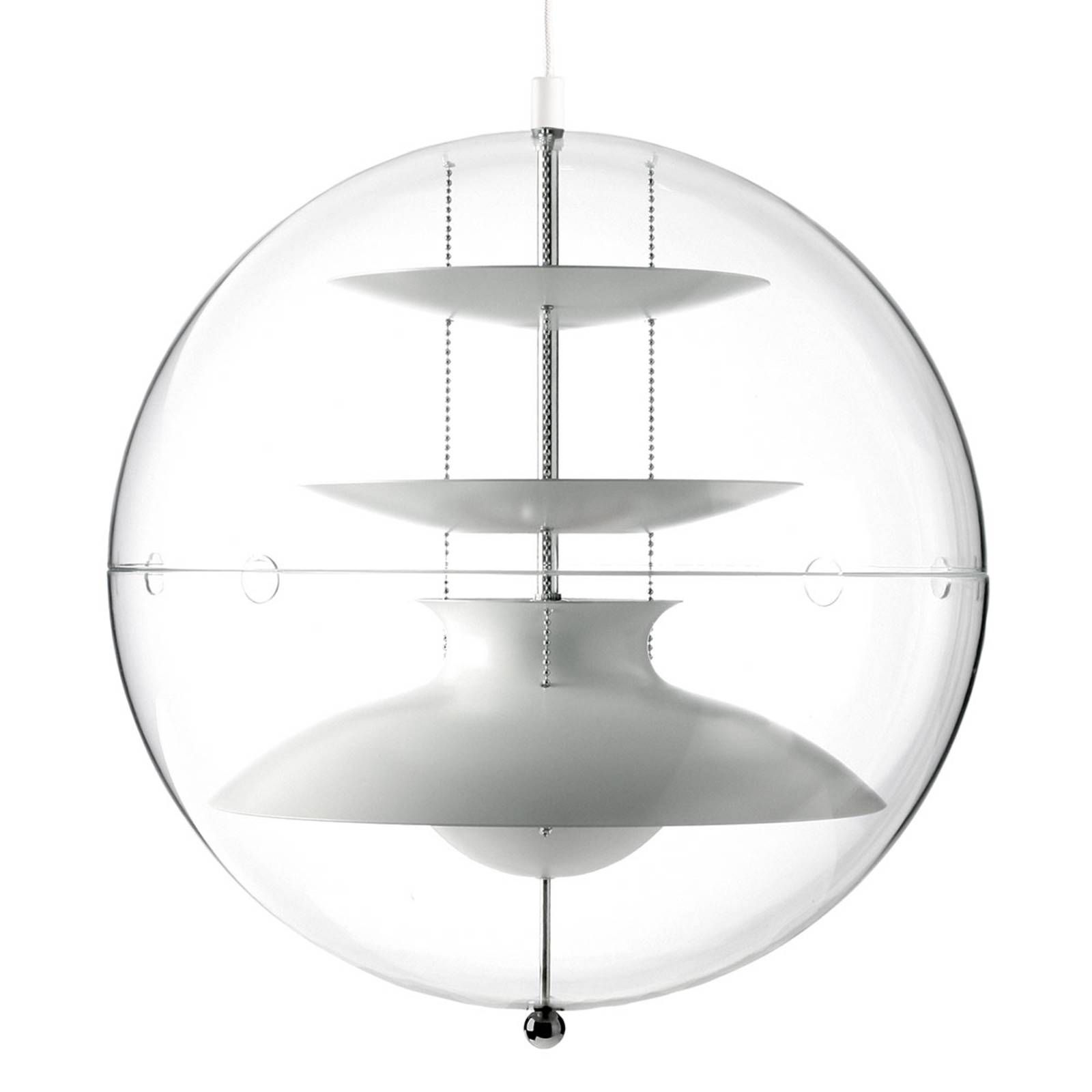 Verpan VERPAN Panto závesná lampa, 50 cm, Obývacia izba / jedáleň, akryl, hliník, E27, 75W