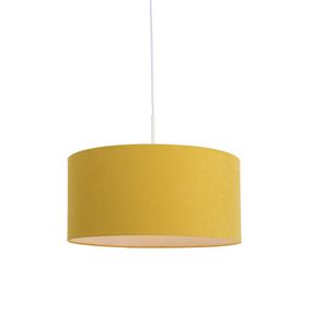 Závesná lampa biela so žltým odtieňom 50 cm - Combi 1