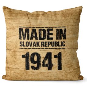 Vankúš Made In + rok (Veľkosť: 55 x 55 cm, rok: 1941)