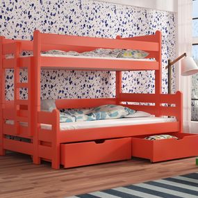 Detská poschodová posteľ 90 cm Bivi (pomaranč)