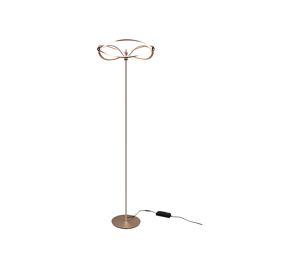 TRIO 421210108 CHARIVARI stojacia lampa LED D520mm 31W/3700lm 3000K mosadz, stmievateľné