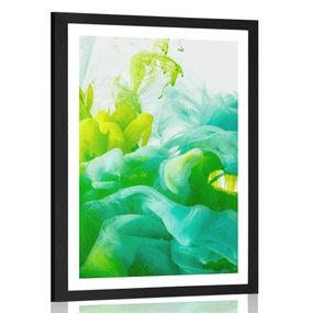 Plagát s paspartou atrament v zelených odtieňoch - 30x45 black