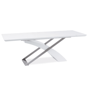 Kondela Jedálenský stôl, biela/biela extra vysoký lesk HG, KROS