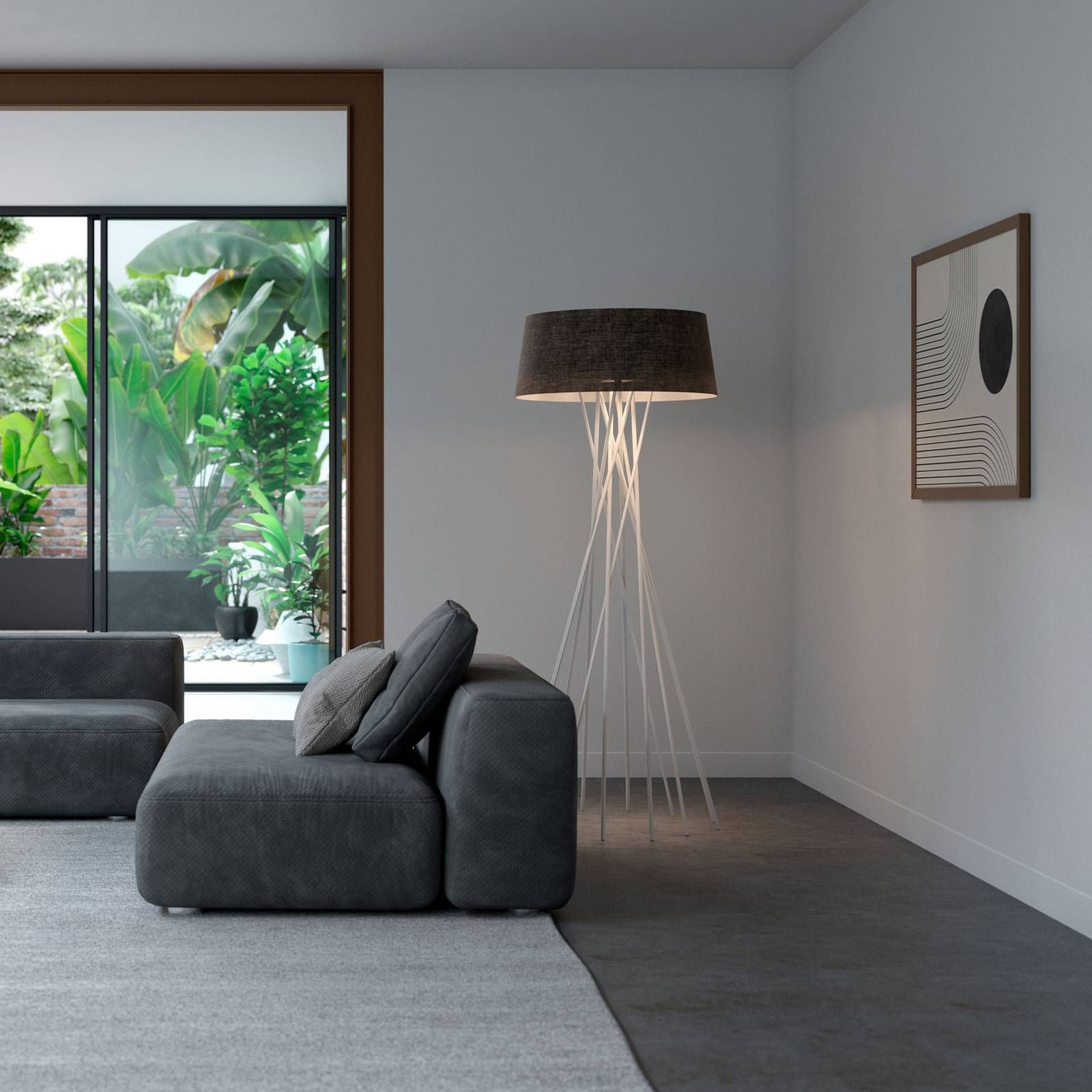 BYOK Mikado L stojaca LED hliník lesklá/hnedá, Obývacia izba / jedáleň, textil, hliník, K: 175cm