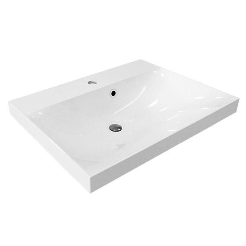 MEREO - Nábytkové umývadlo, 61x46x14 cm, liaty mramor, biele UCM6146