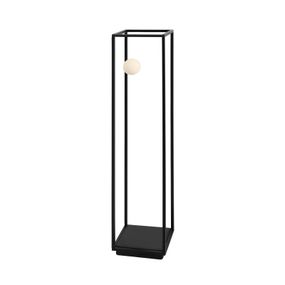 Karman Abachina stojacia LED lampa 1pl 103 čierna, Obývacia izba / jedáleň, hliník, sklo, 2.6W, P: 22.5 cm, L: 22.5 cm, K: 103cm