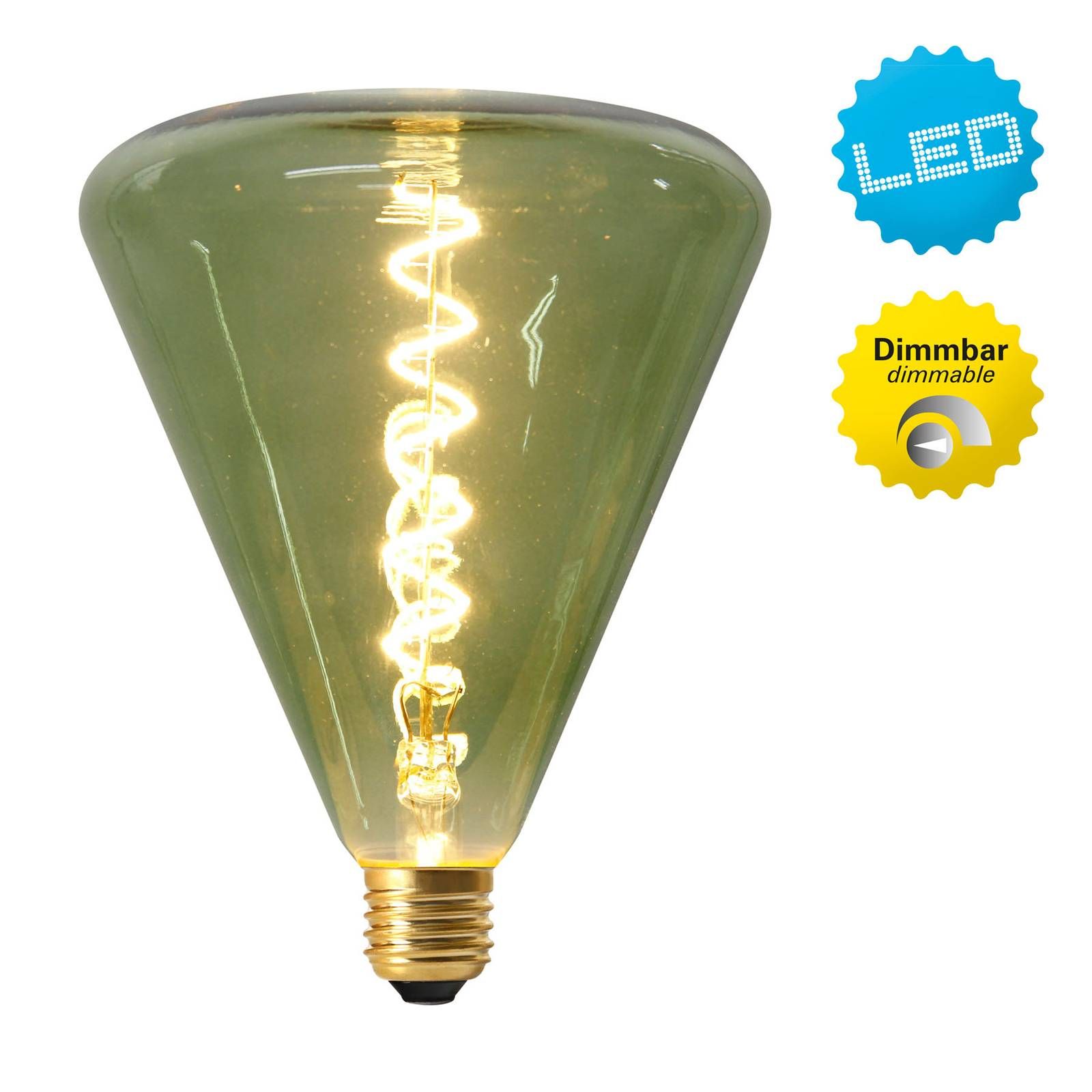 Näve LED žiarovka Dilly E27 4W 2200 K zelená, sklo, E27, Energialuokka: G, P: 19 cm
