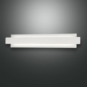 Fabas Luce Nástenné LED svietidlo Regolo kovové čelo biele, Obývacia izba / jedáleň, kov, sklo, 21W, L: 60 cm, K: 10cm