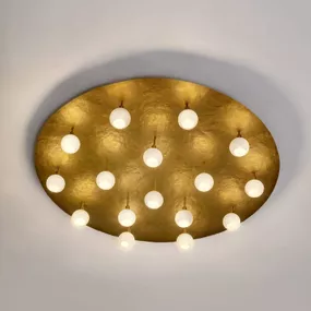 Holländer Okrúhle stropné LED svietidlo Lucente 16-pl., Obývacia izba / jedáleň, železo, sklo, G4, 2W, K: 18cm